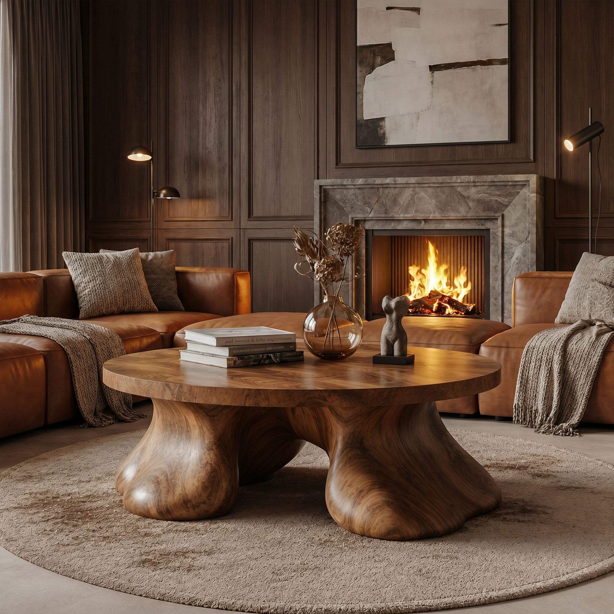 Sculptural Coffee Table With Organic Freeform Top For Living Room - view 7 of 8