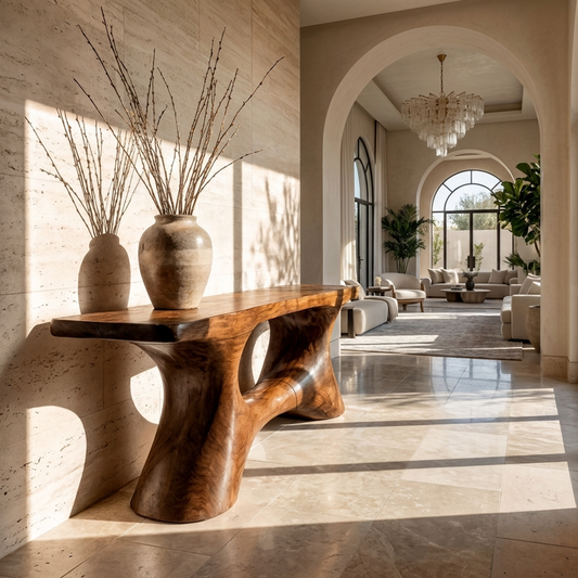 Contemporary Organic Void Base Console Table Entryway Hallway Living Room - view 1 of 8