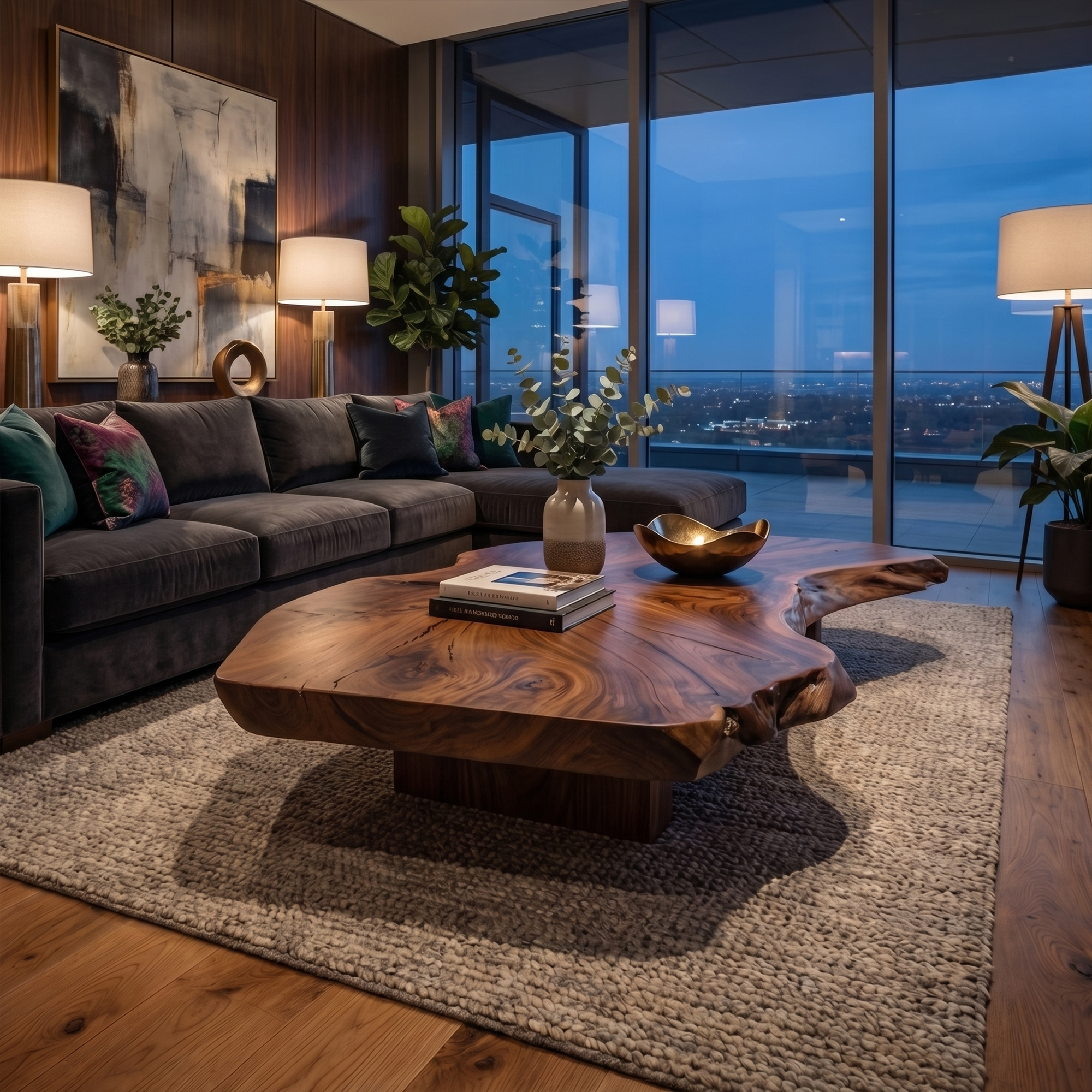 Rustic Organic Coffee Table Living Room Or Family Room - view 6 of 8
