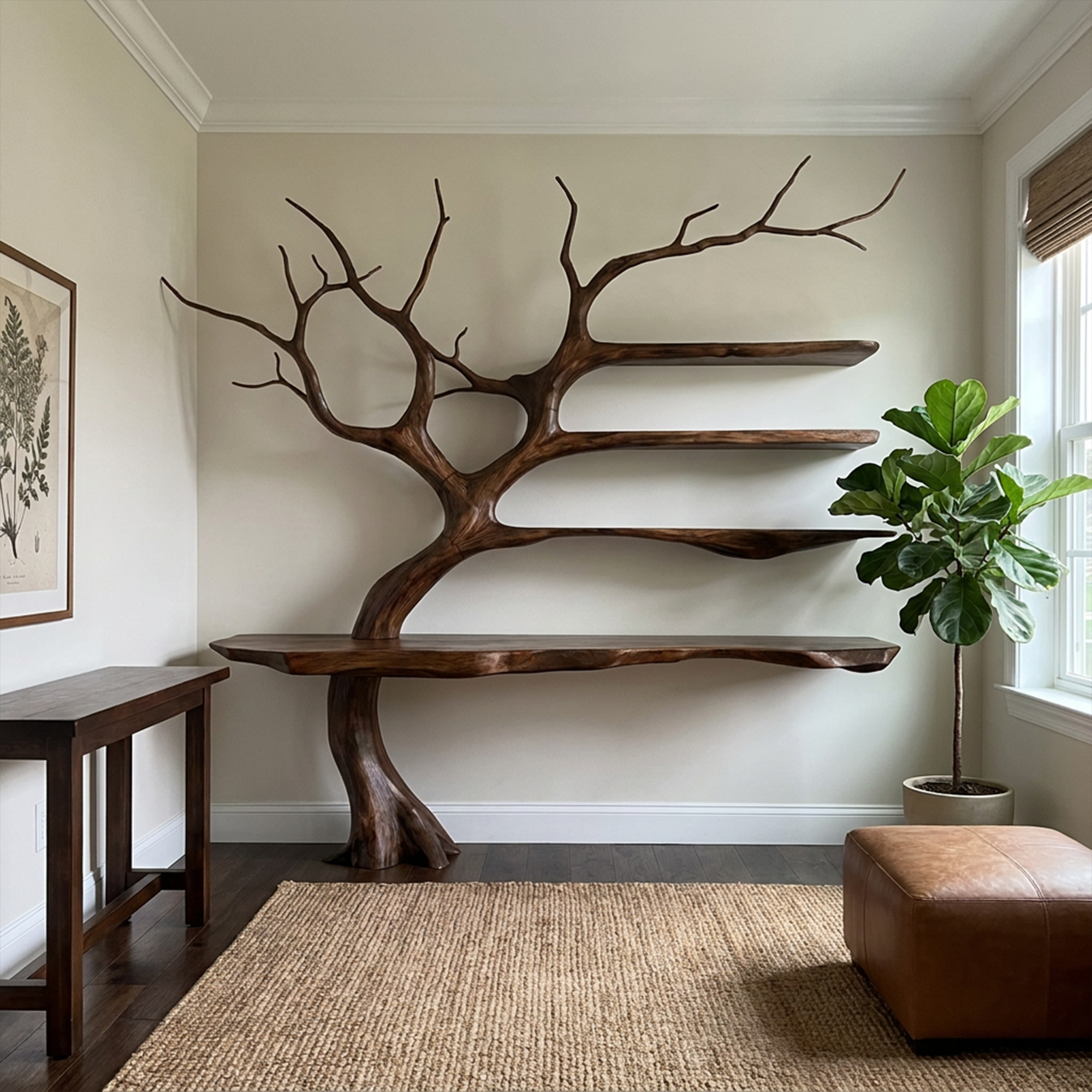 Rustic Console Table Artistic Tree Branch Reading Room - view 7 of 8