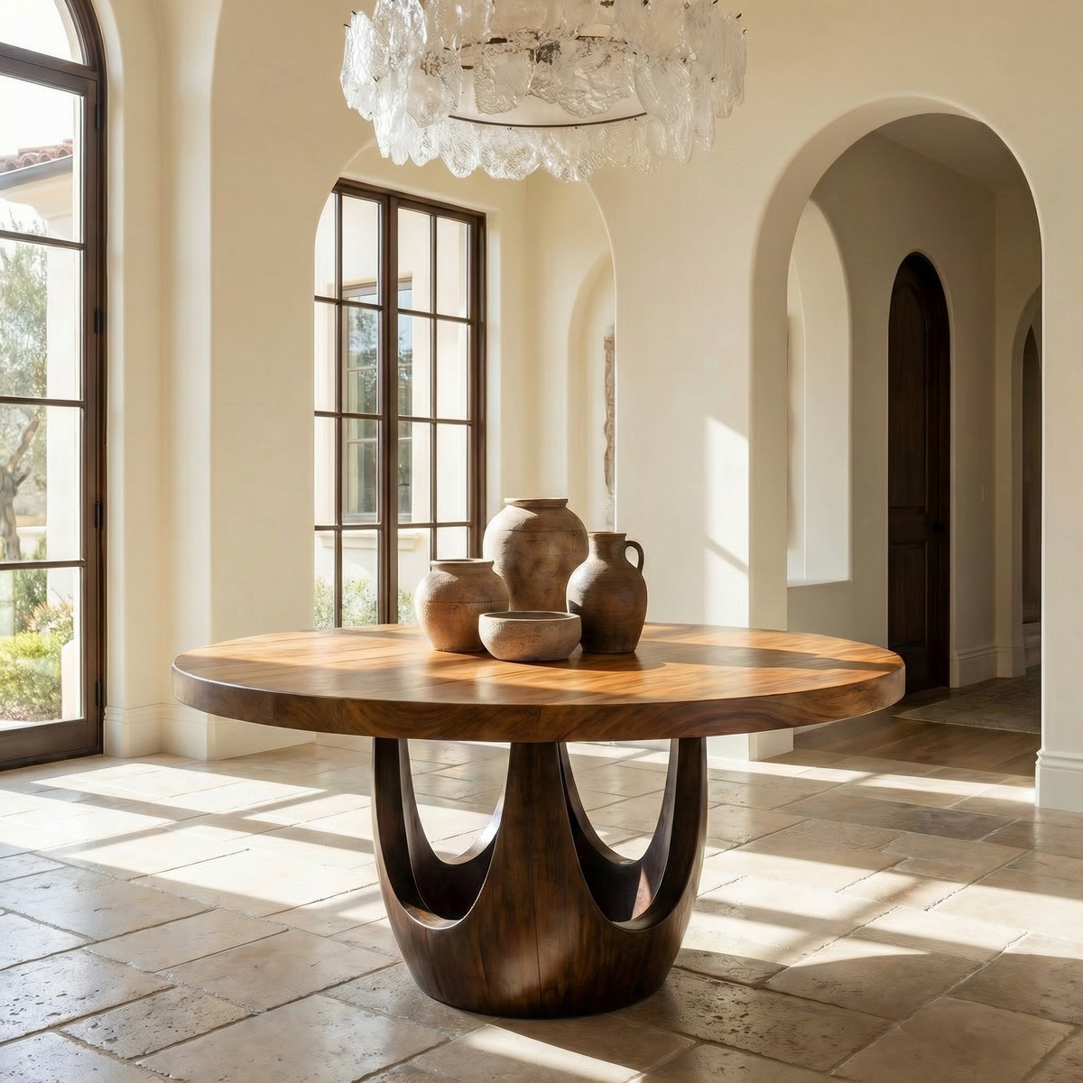 Modern Luxury Round Foyer Table For Entryway And Lobby - view 7 of 8