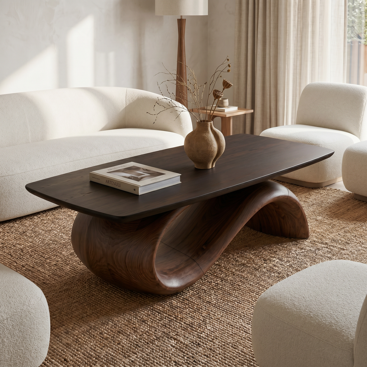 Handcrafted Coffee Table With Artistic Wood Design For Living Room - view 7 of 8