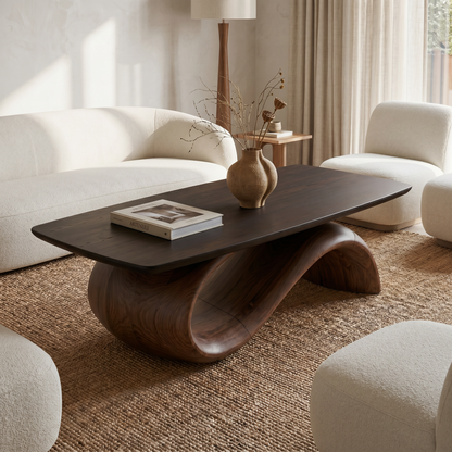 Handcrafted Coffee Table With Artistic Wood Design For Living Room - view 7 of 8