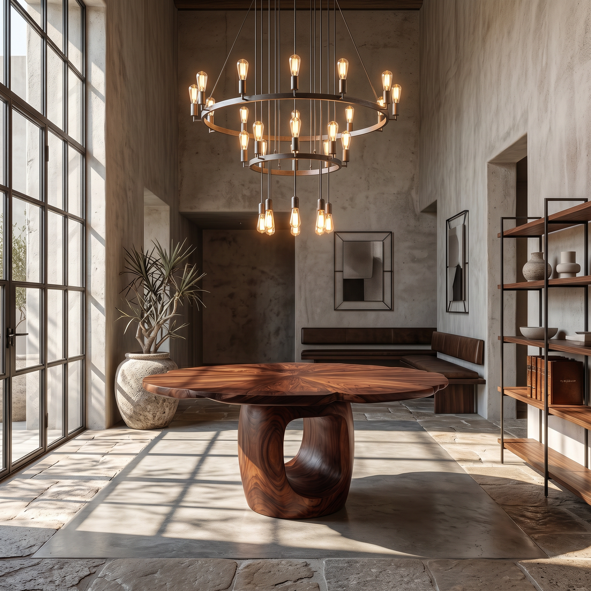 Organic Foyer Table With Sculptural Open Pedestal Base For Hallway - view 7 of 8