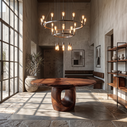 Organic Foyer Table With Sculptural Open Pedestal Base For Hallway - view 7 of 8