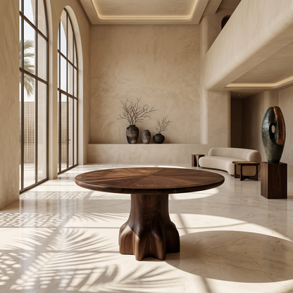 Rustic Foyer Table With Handcrafted Solid Wood Pedestal Base For Entryway And Hallway - view 7 of 8