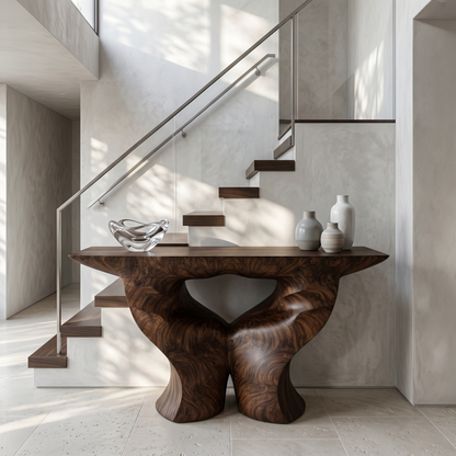 Organic Console Table With Artistic Nature Inspired Design For Living Room - view 7 of 8