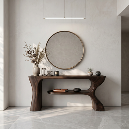 Organic Console Table With Sculptural Curved Form For Entryway - view 7 of 8