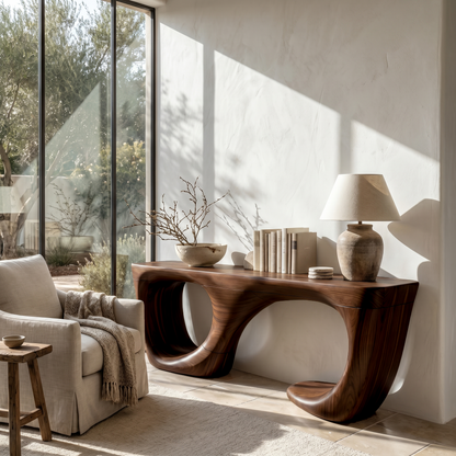 Contemporary Console Table With Curved Open Structure For Living Room - view 7 of 8