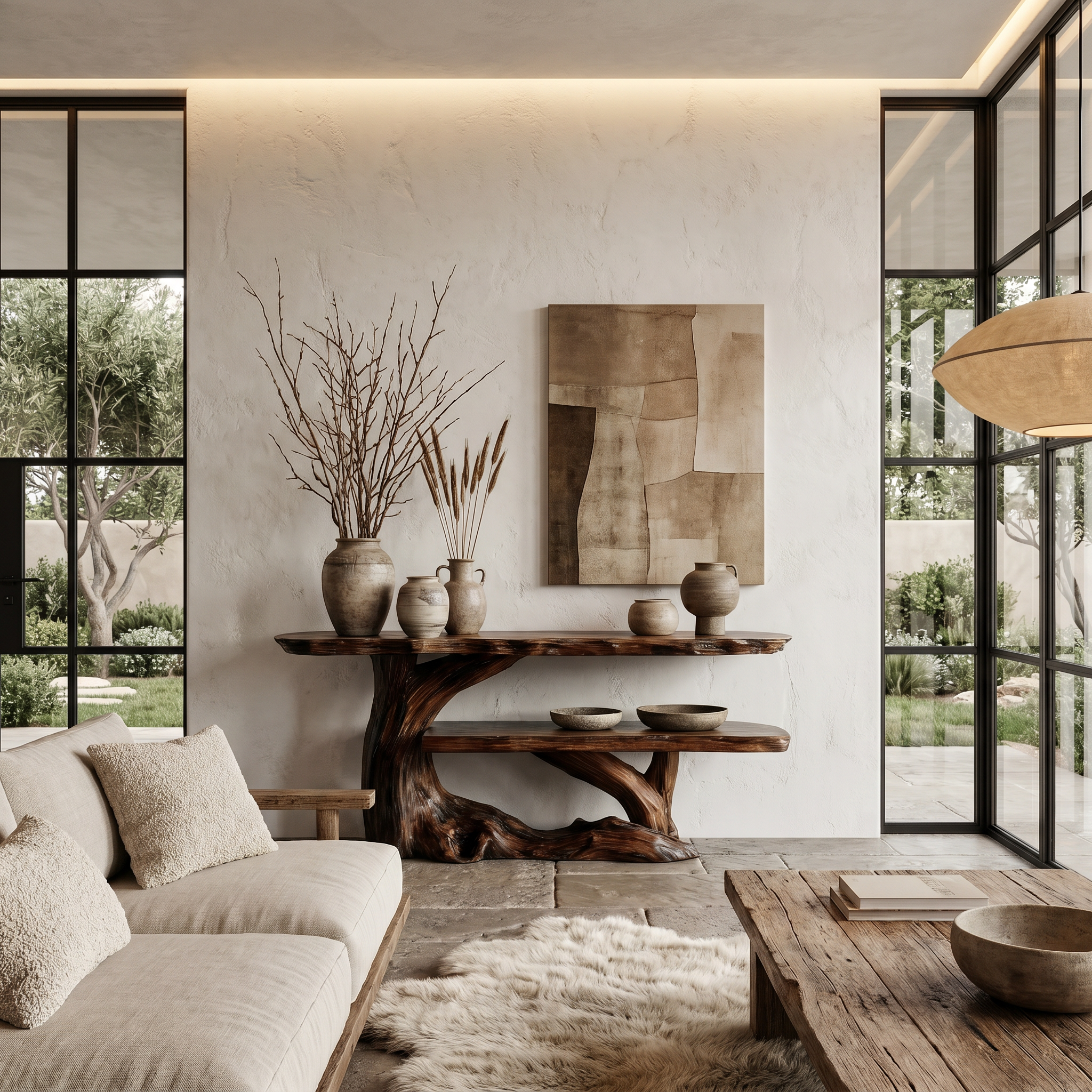 Nature Inspired Console Table With Sculptural Wood Branch Design For Hallway - view 7 of 8