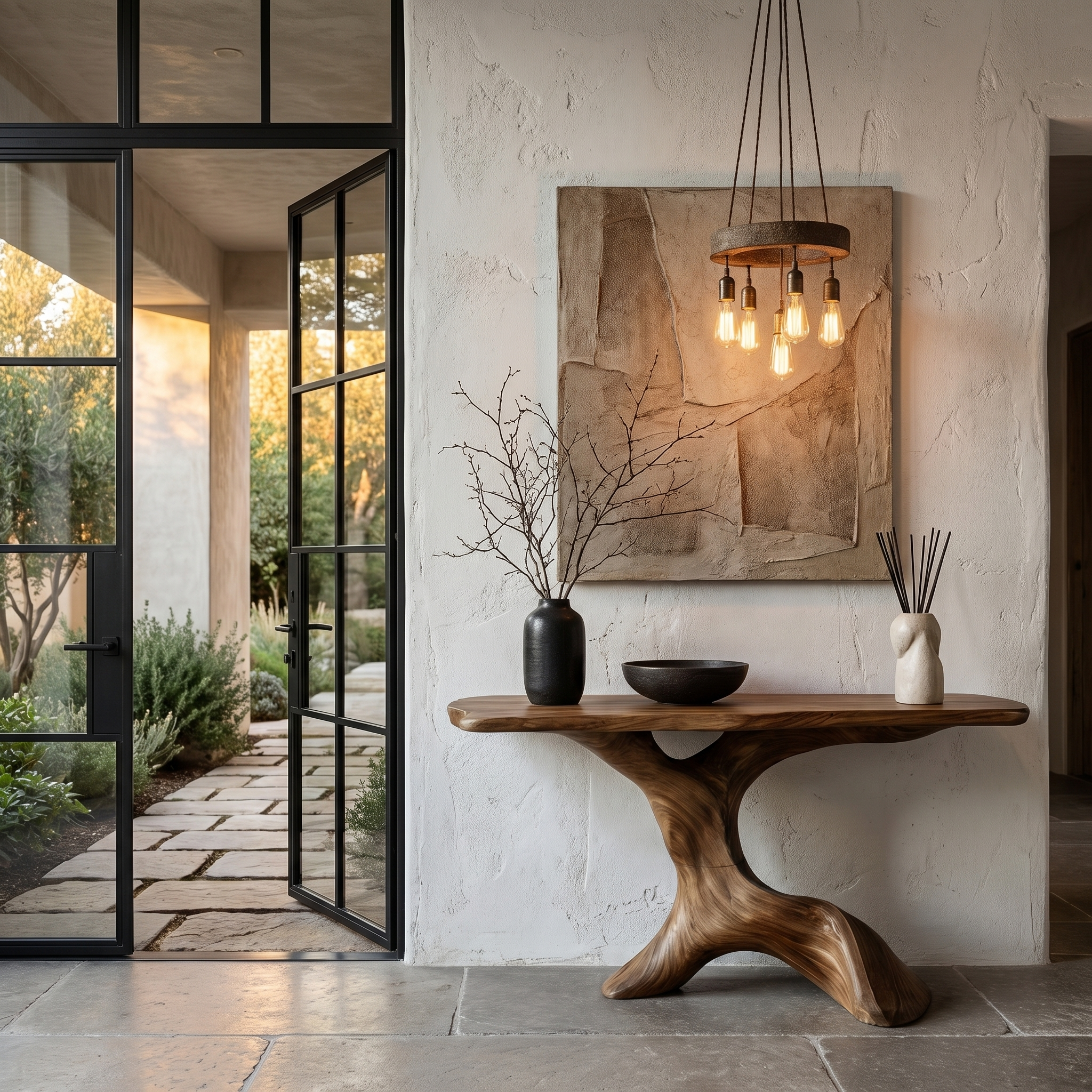 Rustic Console Table With Handcrafted Tree Root Base For Entryway And Living Room - view 5 of 8