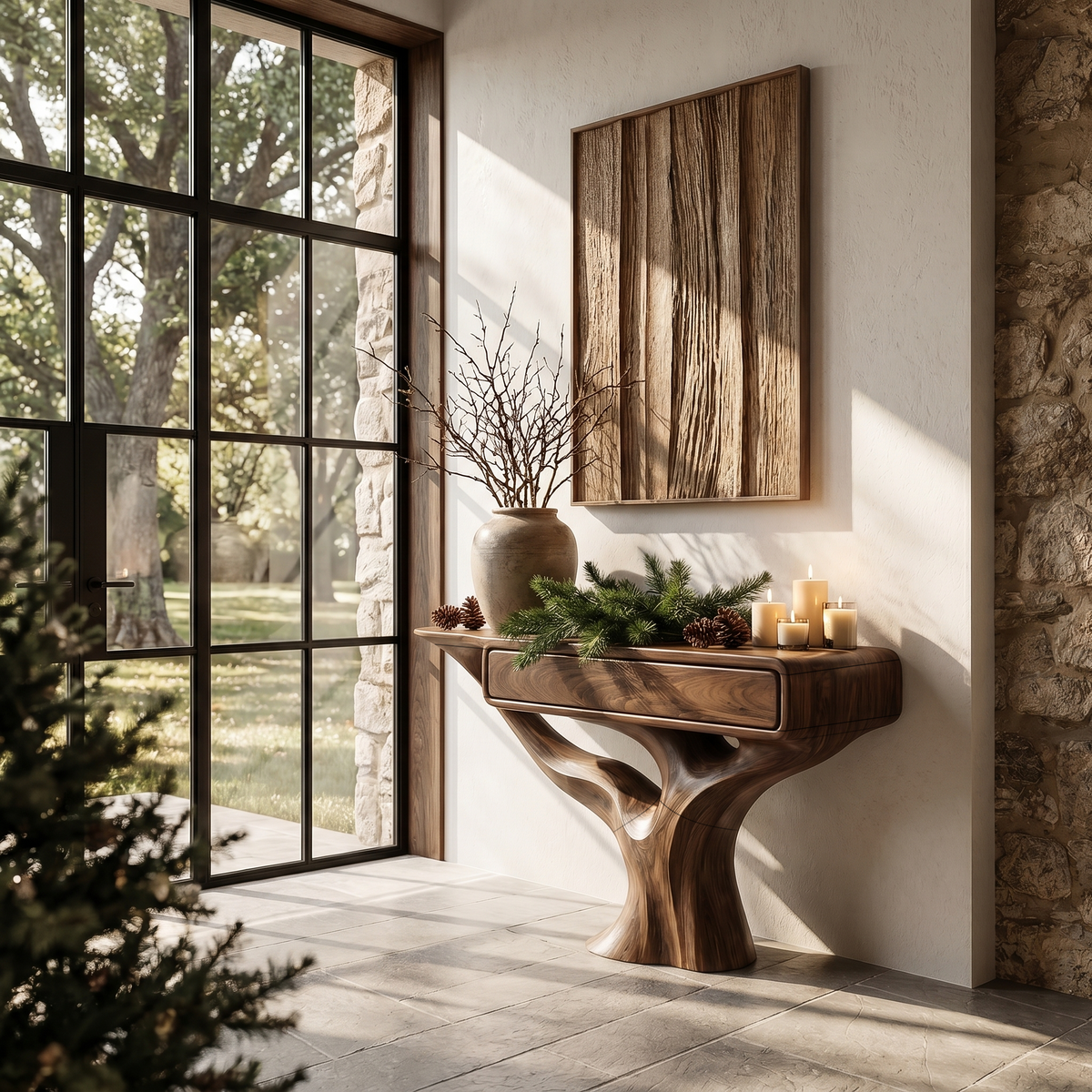 Modern Console Table With Storage Cabinet For Living Room - view 7 of 8