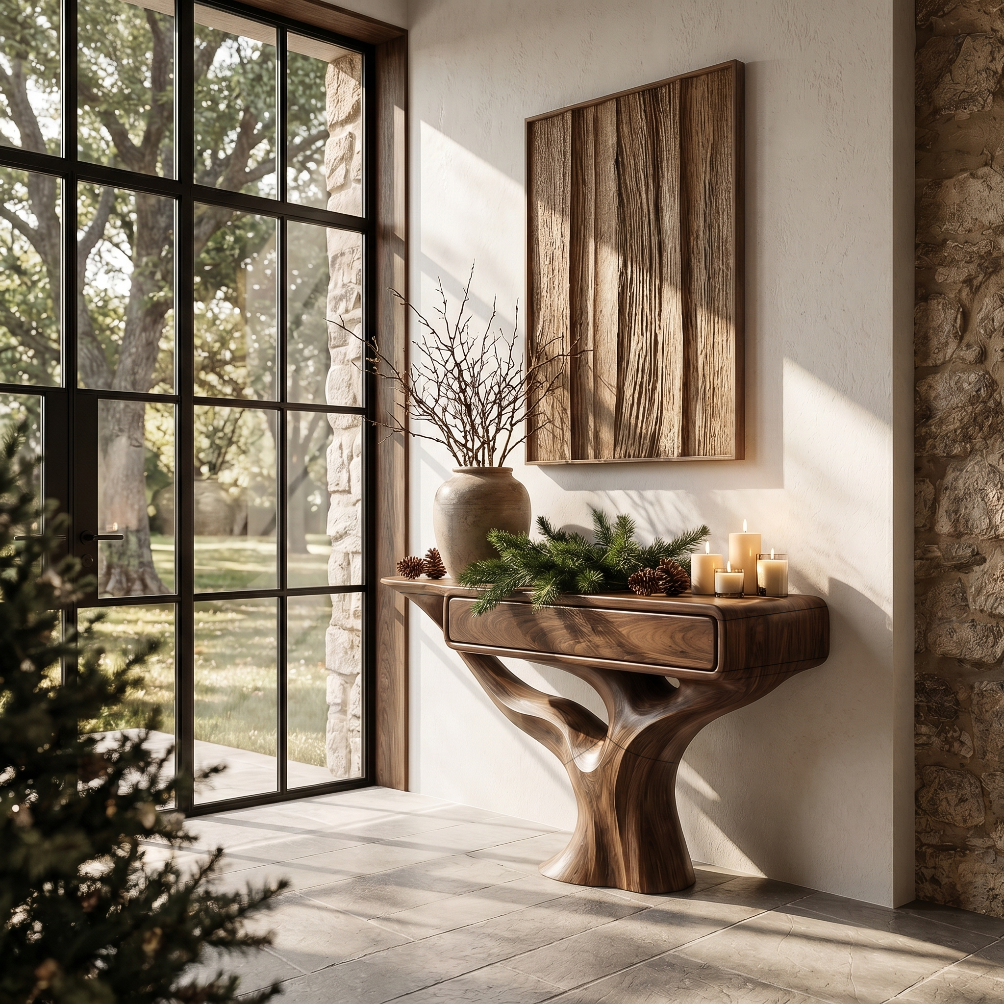 Modern Console Table With Storage Cabinet For Living Room - view 7 of 8