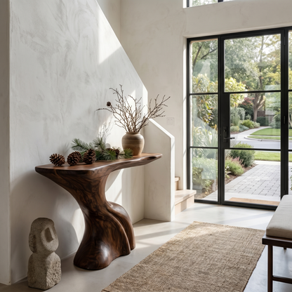 Nature Inspired Console Table With Artistic Tree Structure For Living Room - view 7 of 8