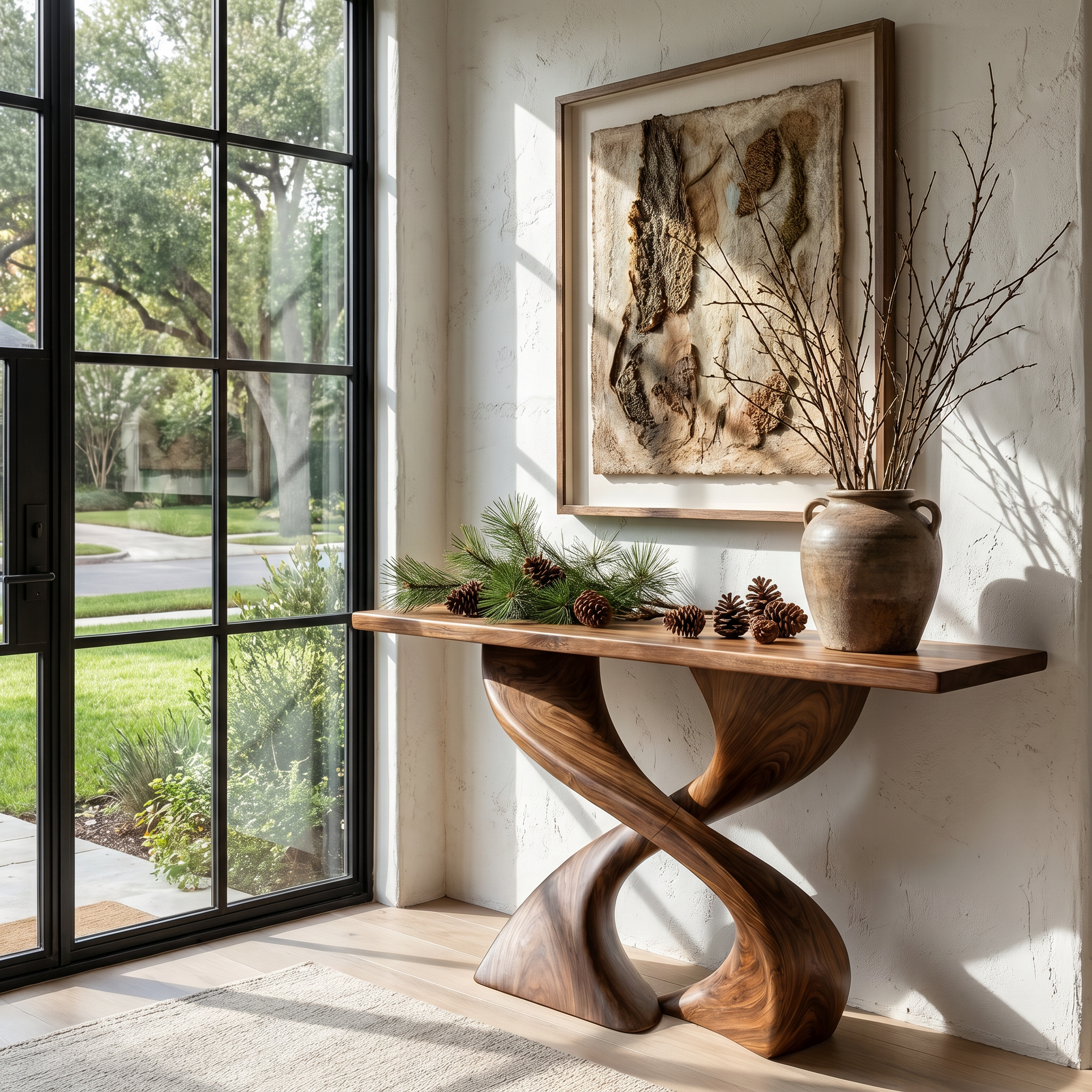 Sculptural Console Table With Twisted Tree Inspired Design For Hallway - view 7 of 8