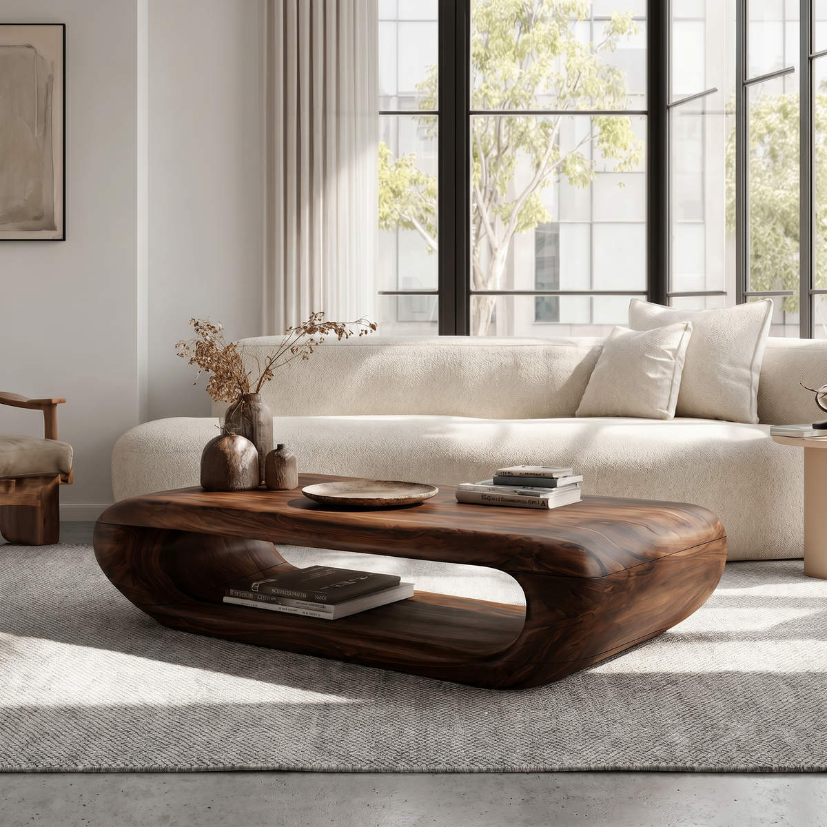 Organic Coffee Table With Open Storage For Living Room - view 7 of 8