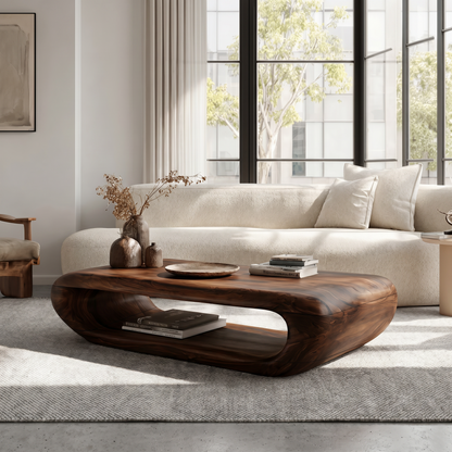 Organic Coffee Table With Open Storage For Living Room - view 7 of 8