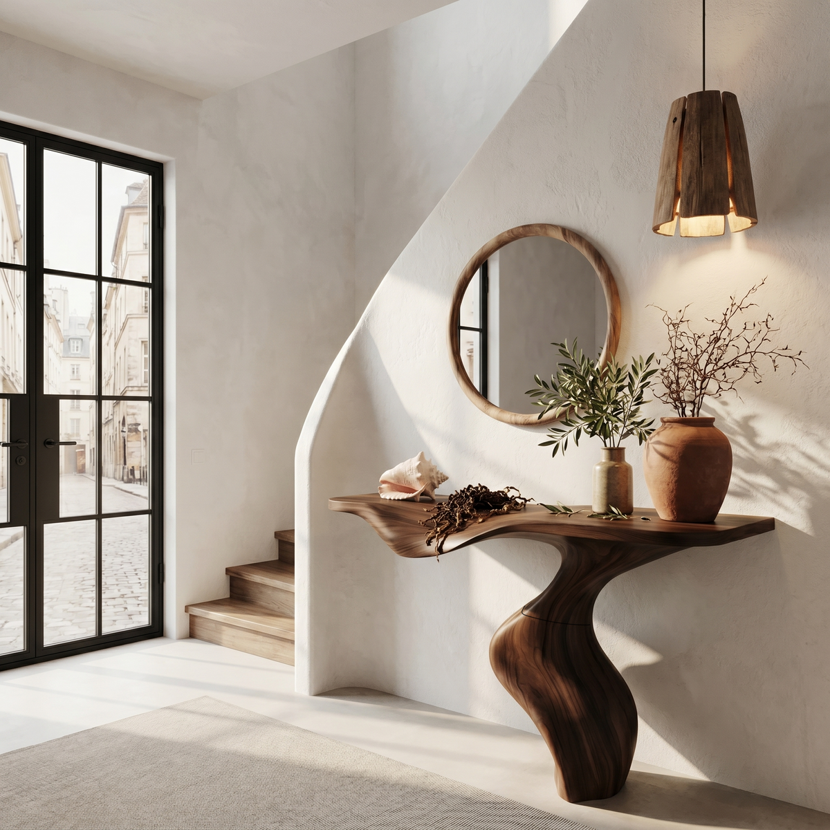 Modern Console Table With Statement Sculptural Base For Living Room - view 7 of 8