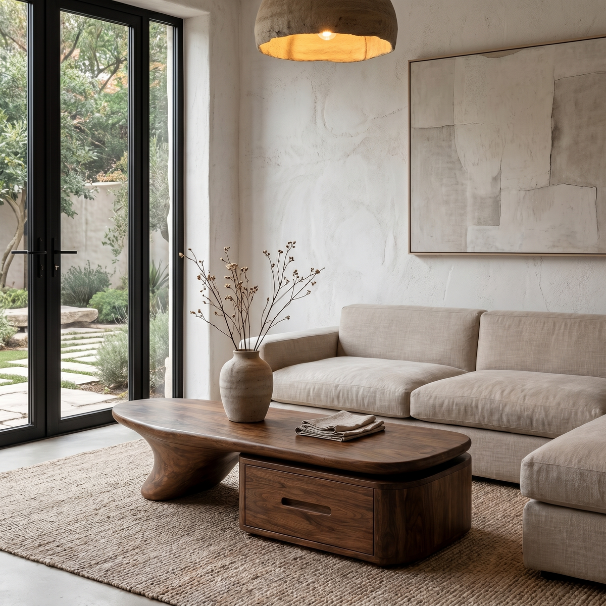 Modern Coffee Table With Built In Drawer Storage For Living Room - view 7 of 8
