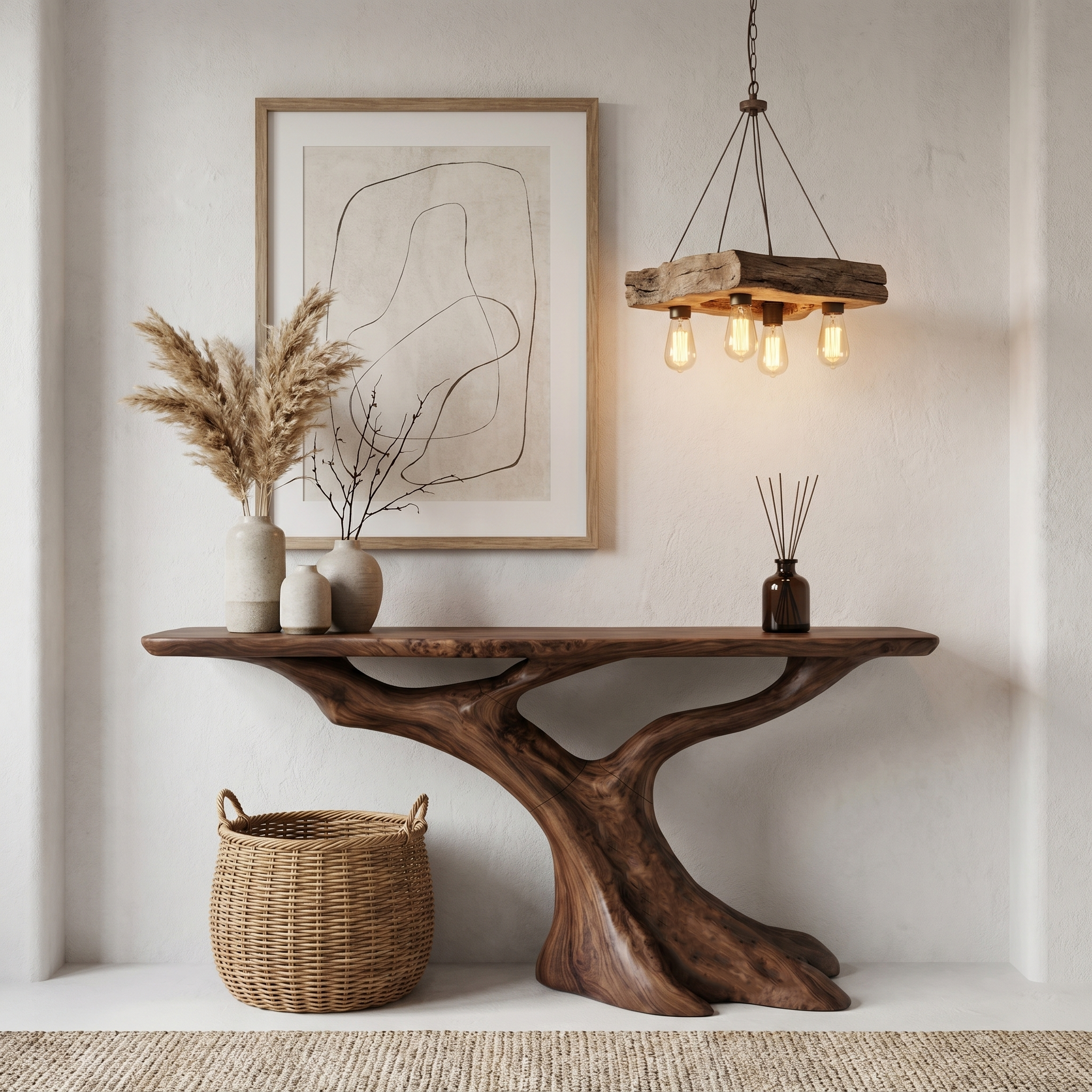 Nature Inspired Console Table With Tree Root Base For Entryway And Living Room - view 7 of 8