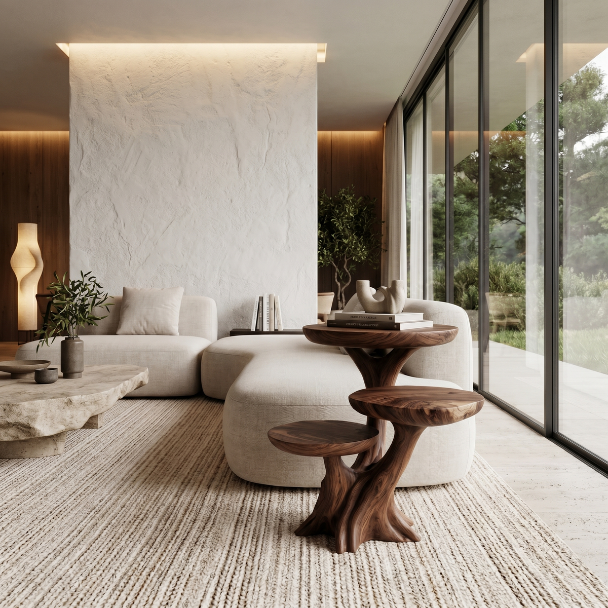 Rustic Tree Root Side Table With Sculptural Solid Wood Design For Living Room And Bedroom - view 7 of 8