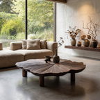 Organic Coffee Table With Hand Carved Solid Wood Design For Living Room - view 7 of 8