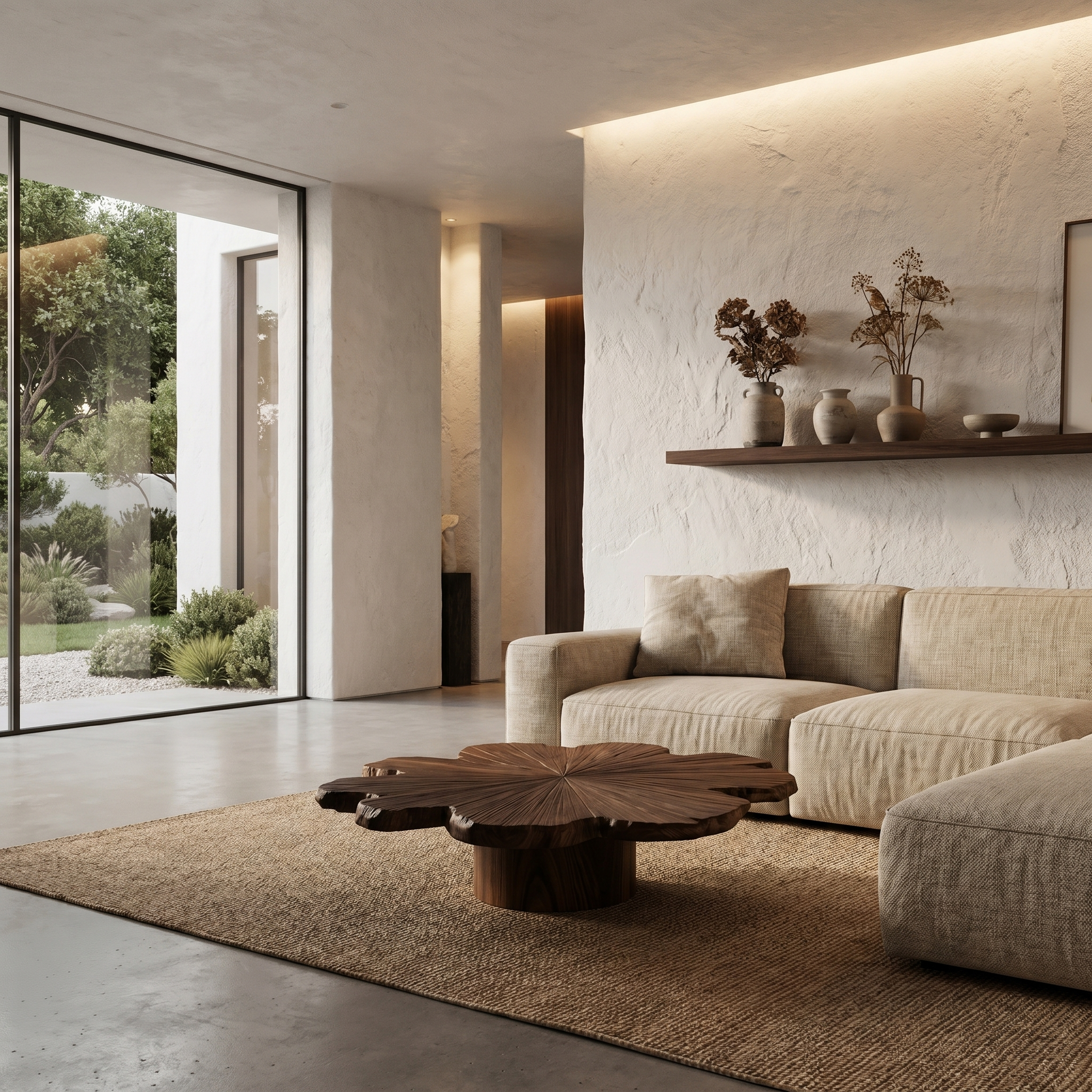 Modern Coffee Table With Sculptural Petal Inspired Design For Living Room - view 6 of 8