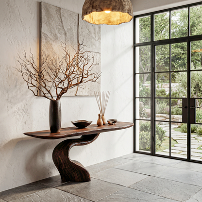 Organic Modern Console Table With Artistic Tree Root Base For Entryway - view 7 of 8