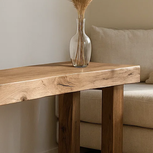 Handcrafted Solid Wood Live Edge Console, Console Table - view 5 of 5