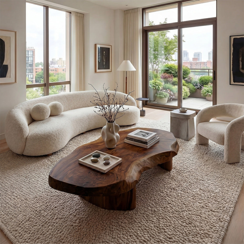 Organic Freeform Live Edge Coffee Table With Sculptural Base - view 3 of 8
