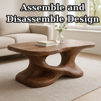 Handcrafted Solid Wood Coffee Table – Sculptural Organic Design for Living Room - view 5 of 6