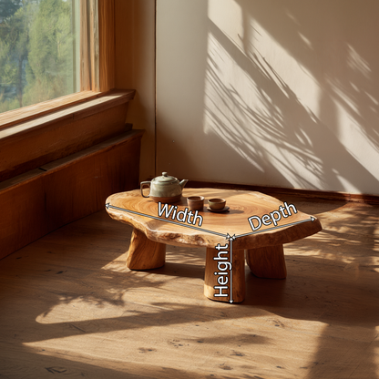 Round Live Edge Coffee Table with Solid Sculptural Legs - view 7 of 7