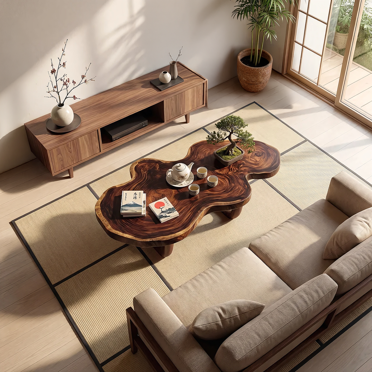 Sculptural Cloud Coffee Table with Curved Base Design - view 5 of 7