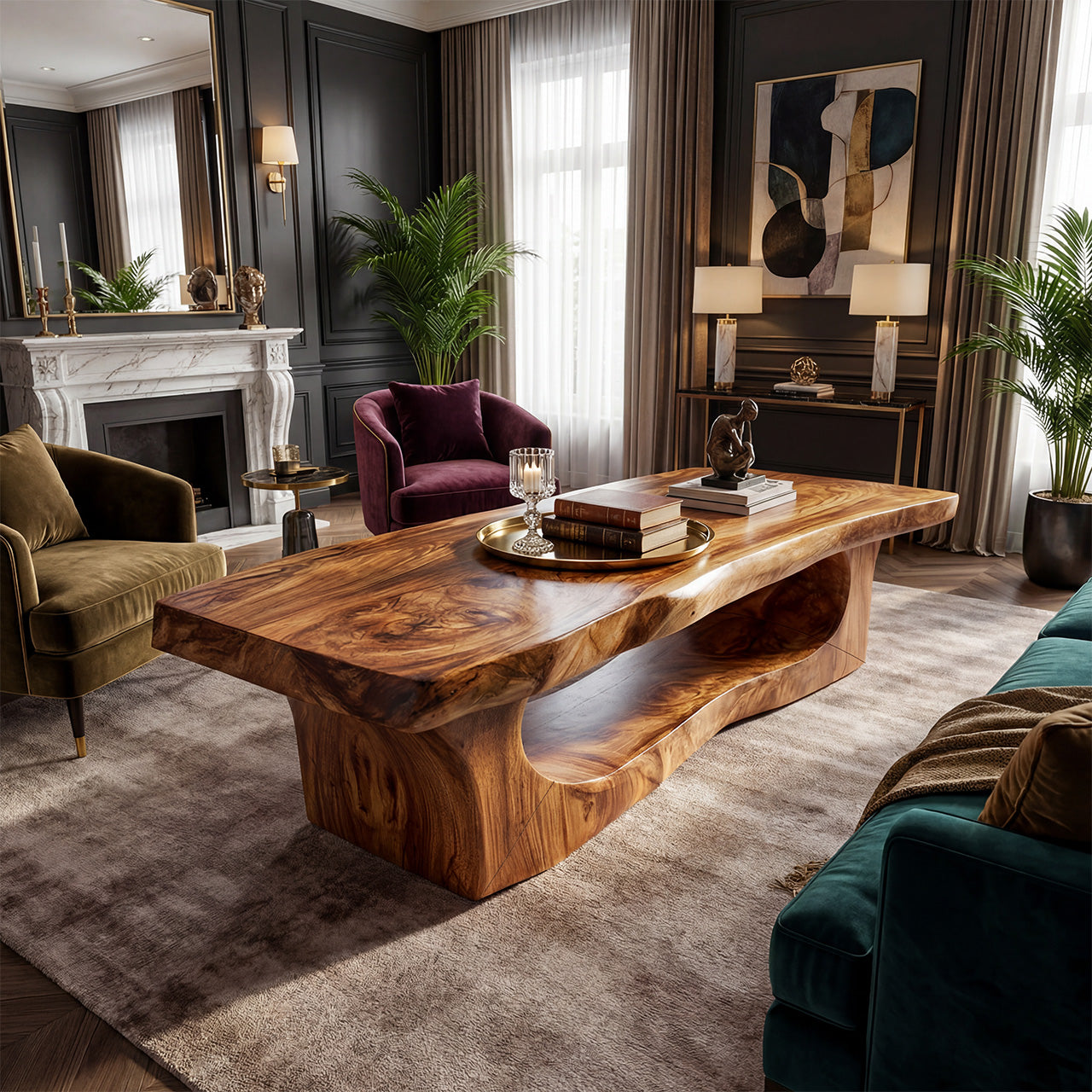 Organic Sculptural Coffee Table With Open Carved Base - view 3 of 8
