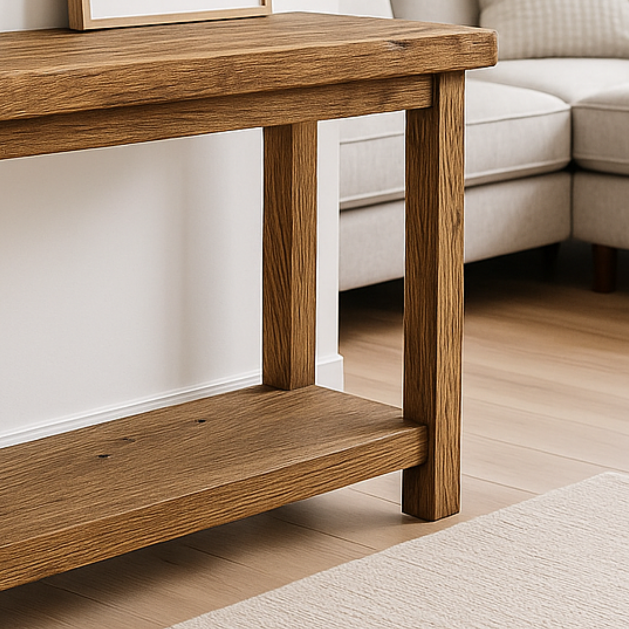 Rustic Soild Wood Console Table: Farmhouse Entryway Furniture - view 5 of 5