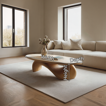 Sculptural Oval Coffee Table with Organic Curve Base for Classic Interiors - view 7 of 7