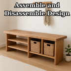 Handcrafted Solid Wood Bench – Minimalist Seating with Open Cubby Organiser - view 6 of 6