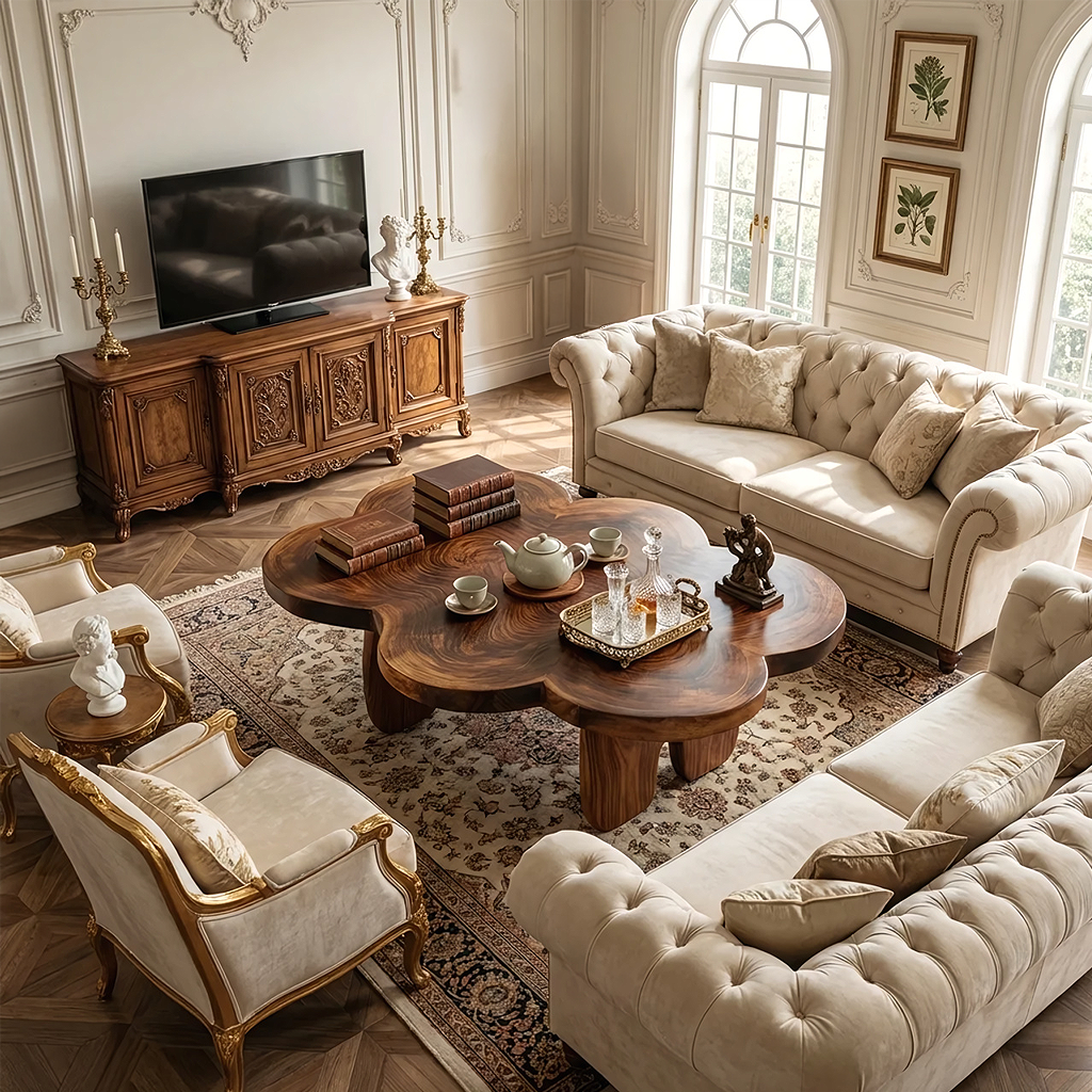 Organic Cloud-Shaped Coffee Table with Sculptural Low Profile - view 5 of 7