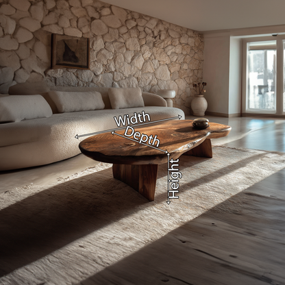 Live Edge Coffee Table with Organic Slab Top and Sculptural Base - view 7 of 7