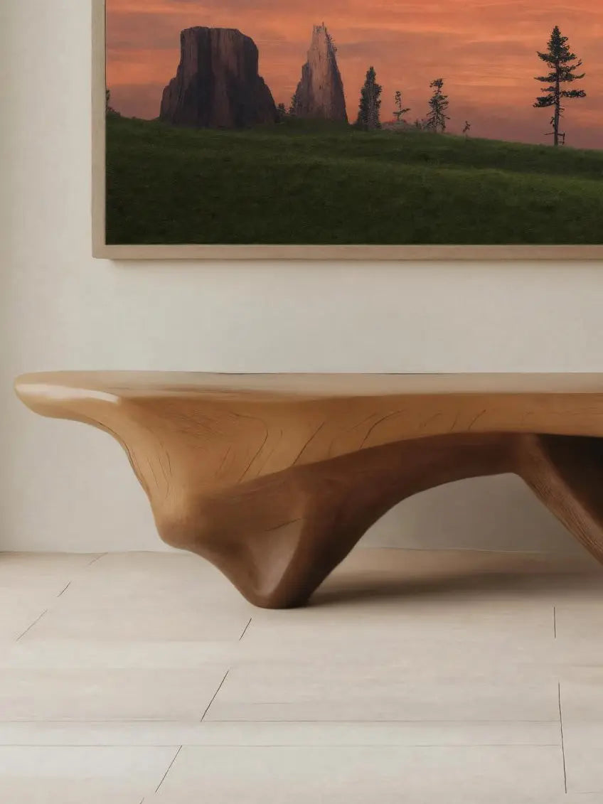 Modern Sculptural Bench With Flowing Design For Living Room - view 3 of 7