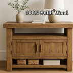 Solid Wood Console Table with Storage and Open Shelf - view 9 of 9