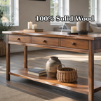 Solid Wood Console Table with 3 Drawers & Lower Shelf - view 6 of 9