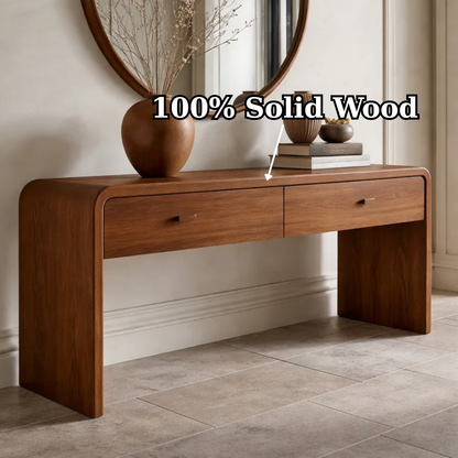Solid Wood Console Table with Drawers – Modern Hallway Table - view 9 of 9