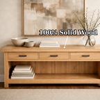 Handcraft Solid Wood Console Table with Drawers and Open Shelf - view 9 of 9