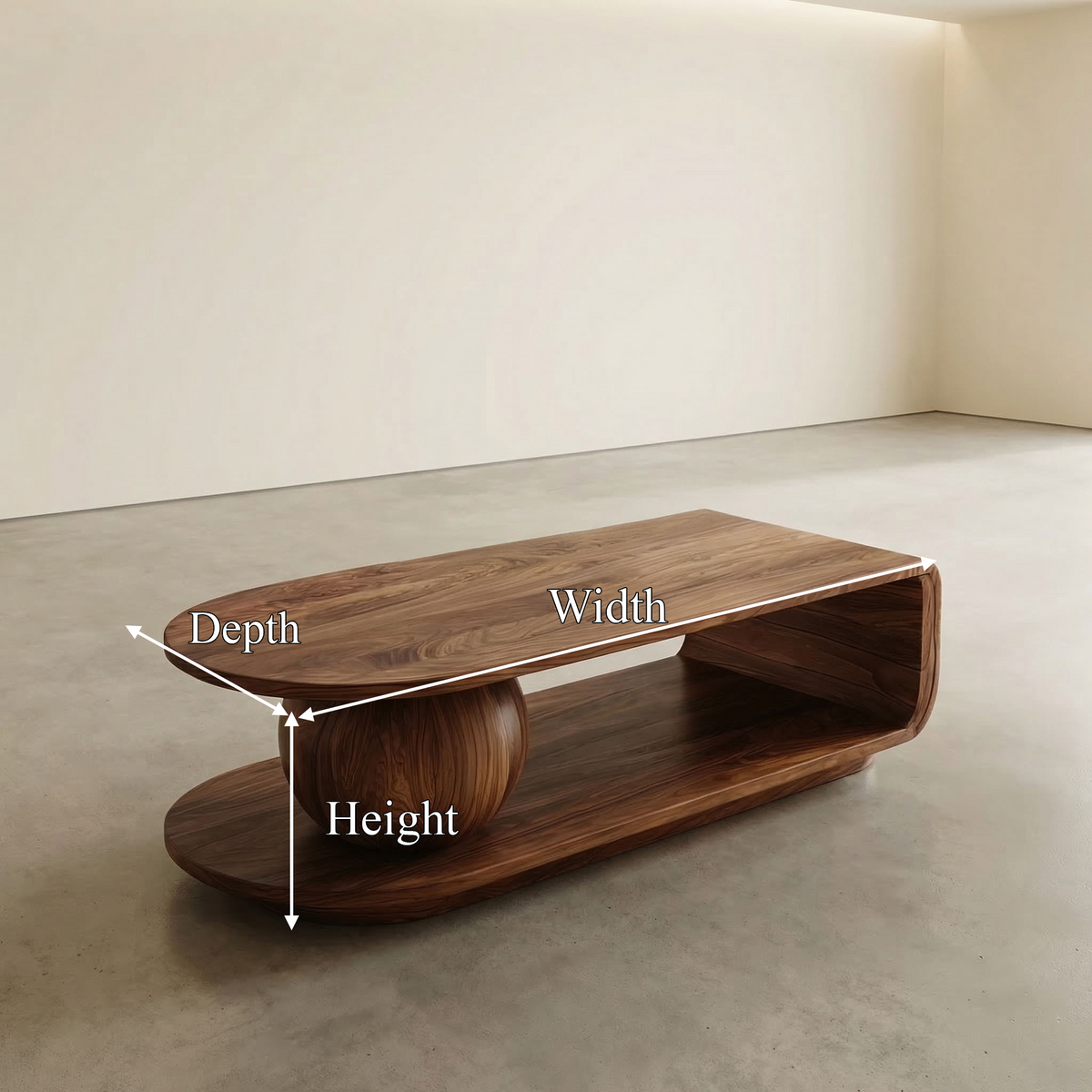 Mid Century Oval Coffee Table For Living Room - view 8 of 8