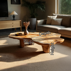 Freeform Live Edge Coffee Table with Sculptural Block Legs - view 7 of 7