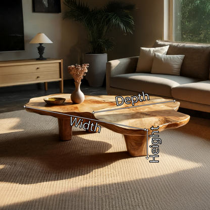 Freeform Live Edge Coffee Table with Sculptural Block Legs - view 7 of 7