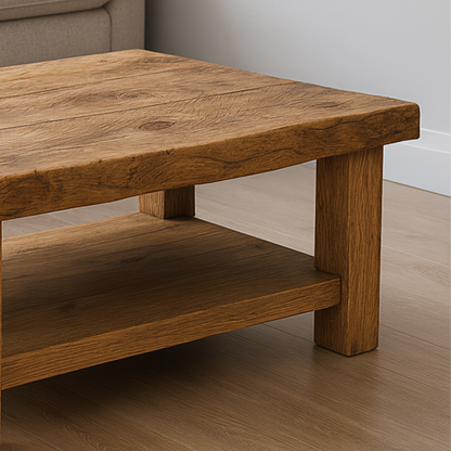 Handmade Solid Wood Living Room Table - Rustic Wood Coffee Table - Wood Coffee Table - view 4 of 5