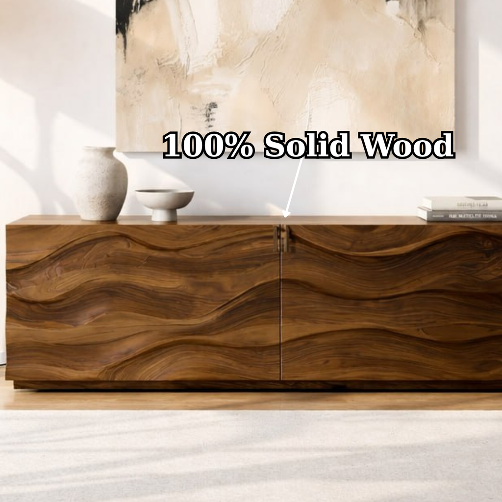 Modern Console Table with Wave Front, Minimalist Entryway Cabinet for Living Room Storage - view 9 of 9