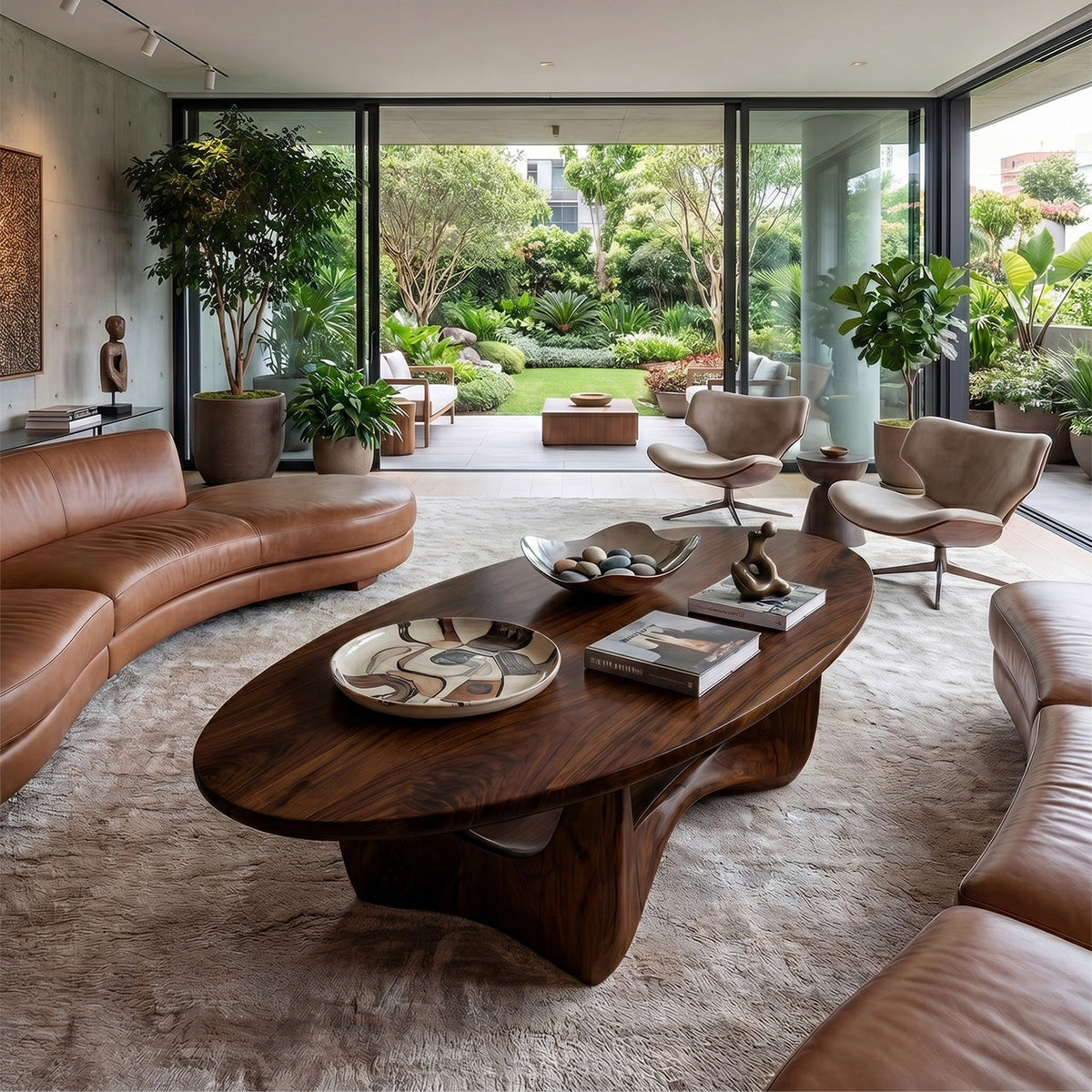 Round Sculptural Coffee Table With Open Pedestal Base - view 3 of 8